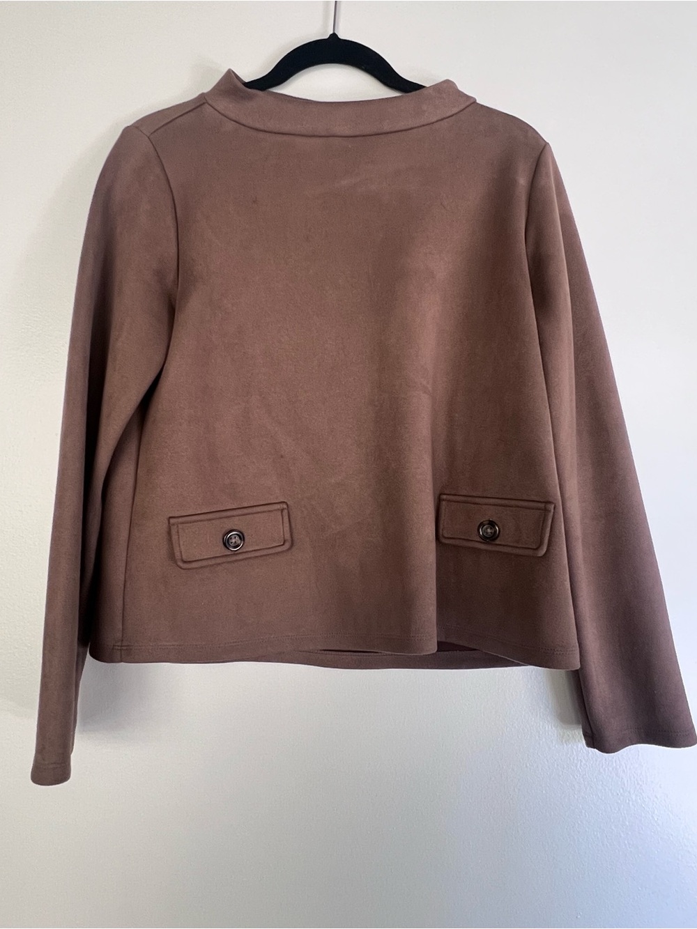 Ann Taylor Soft Taupe Button-Pocket Blazer